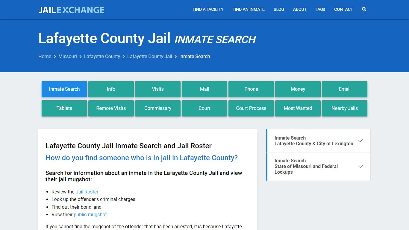 Inmate Search: Roster & Mugshots - Lafayette County Jail, MO