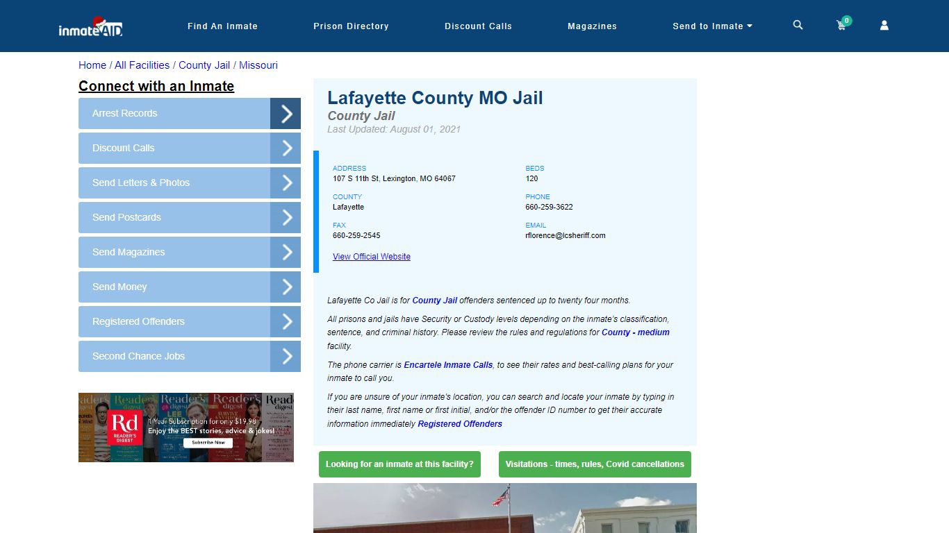 Lafayette County MO Jail - Inmate Locator - Lexington, MO